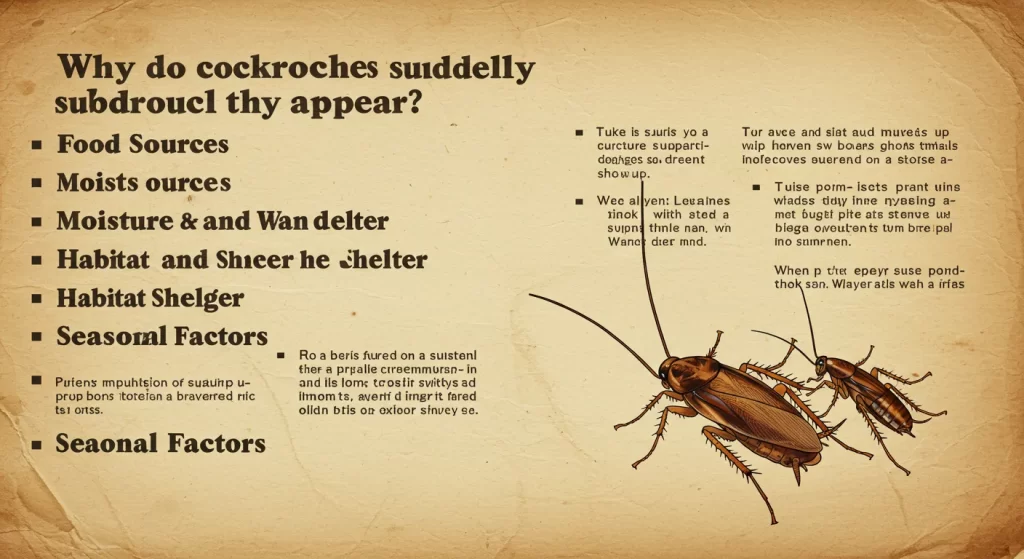 why do cockroaches suddenly appear