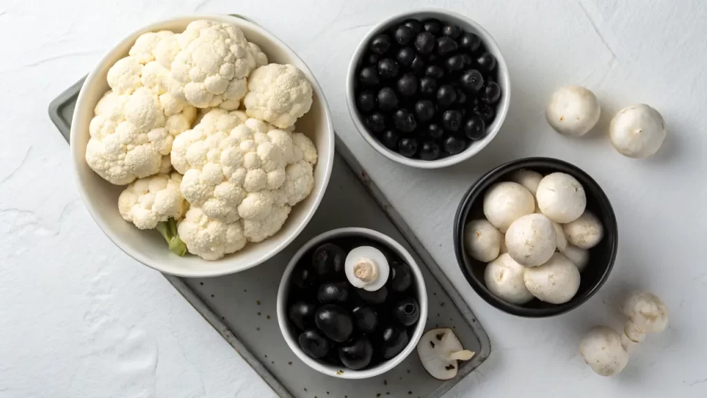 black and white food