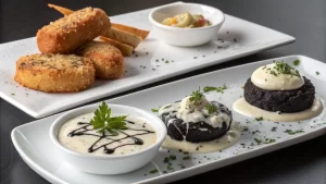 black and white food