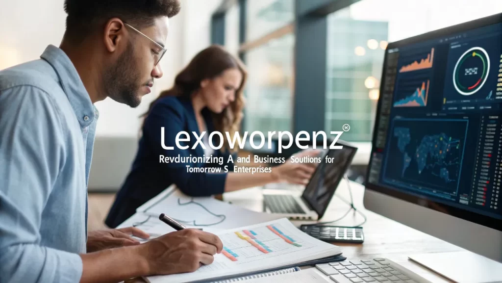 Two professionals working on business solutions at Lexoworpenz